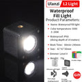 Ulanzi L2 Cute Lite Waterproof Mini LED Video Light Magnetic With Diffuser For 10m Underwater Shoot for Gopro Hero 12 11 10 9 8