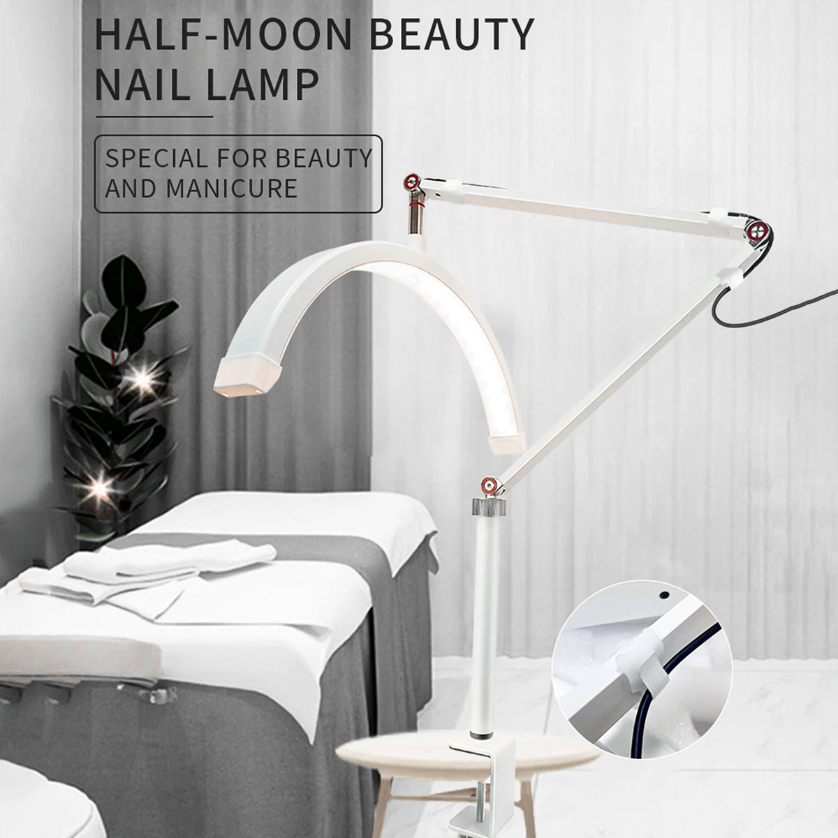 Andoer HD-M3X LED Video Light Half-moon Shaped Desktop Ring Light 3000K-6000K Dimmable for Beauty Salon Makeup Live Streaming
