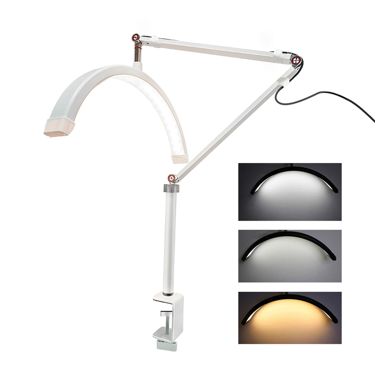 Andoer HD-M3X LED Video Light Half-moon Shaped Desktop Ring Light 3000K-6000K Dimmable for Beauty Salon Makeup Live Streaming