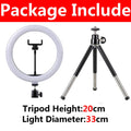 Video Light 26cm Selfie LED Ring Light Dimmable Round Ring Fill Lamp With Stand Tripods Rim Of Light For Tiktok Makeup Ringlight