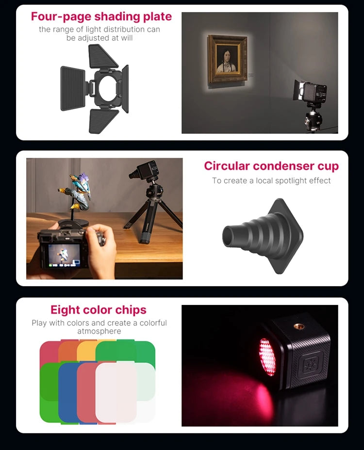 Ulanzi L2 Cute Lite Waterproof Mini LED Video Light Magnetic With Diffuser For 10m Underwater Shoot for Gopro Hero 12 11 10 9 8